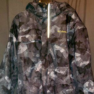 Columbia Jacket, Kids Size L, Gray and Yellow( fleece jacket missing inside)